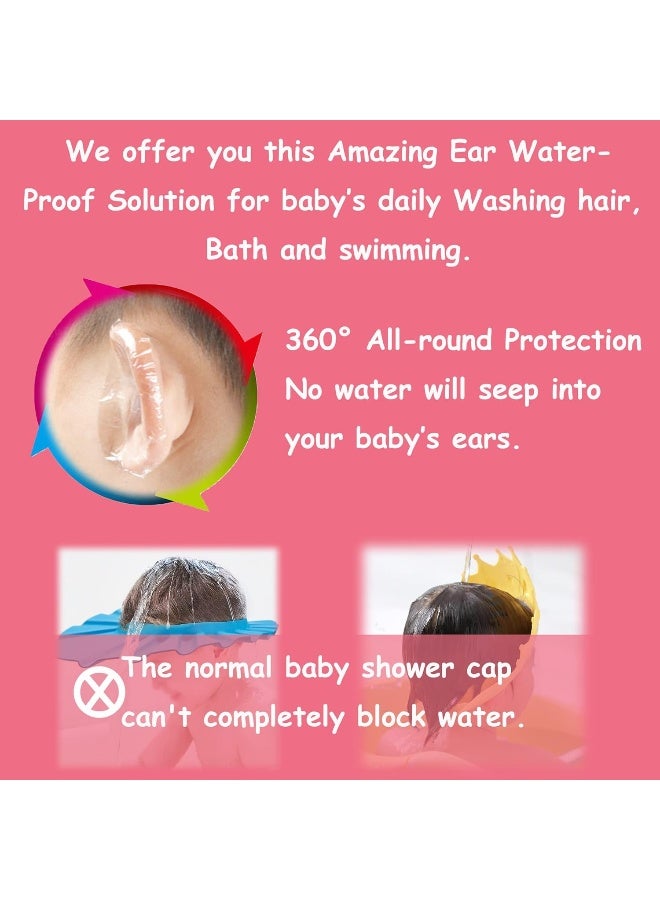 saicheek 60-Pack Baby Shower Ear Covers Baby Waterproof Ear Tapes Bath Protection Ear Covers for Kids Shower Swimming Use, Transparent Adhesive Ear Covers - Image 4